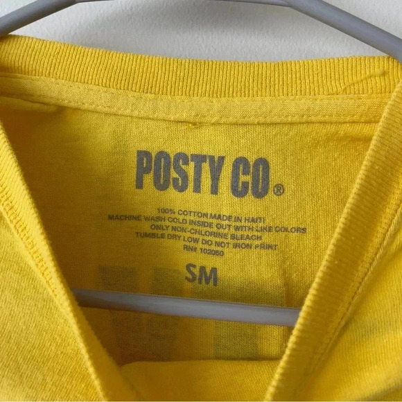 Post Malone Posty Co Dragon Concert Tee Shirt Crew Neck Yellow Mens Small - Picture 3 of 4